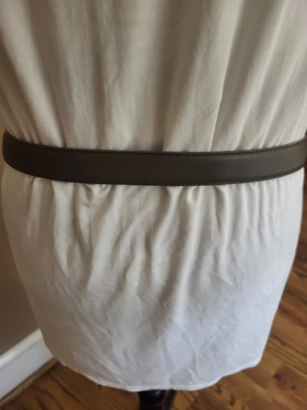 J. Jill Brown Leather Belt with Silver Double-Loop Buckle